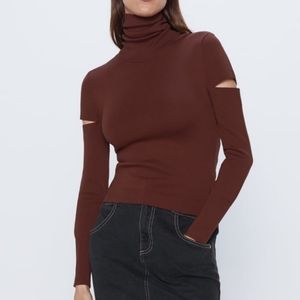 Zara High Neck Knit Top